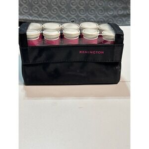 Remington 10 Piece Heated‎ Rollers Set Pink White Travel Case Cord-Works